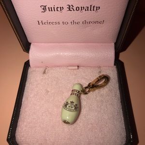Juicy couture bowling pin charm with pink stones